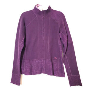 Mountain Hardwear Womens Large Jacket Wool Blend Full Zip Hiking Camping Purple
